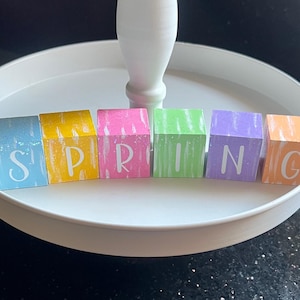 Spring Stacking Wood Blocks Set of 6 Tier Tray Home Decor