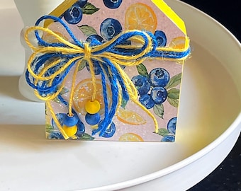 Blueberries & Lemons Mini Wood House Tier Tray Decor