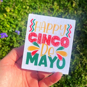 Mini letrero de madera Happy Cinco de Mayo para decoración de bandejas escalonadas