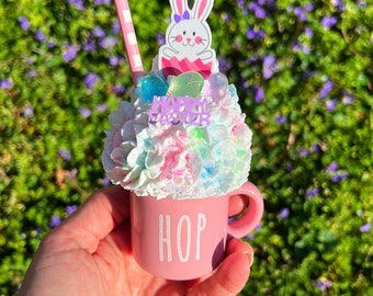 Easter Bunny Hop Fake Faux Whipped Mini Mug