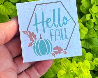Hello Fall Xtra Mini Glitter Sign Tiered Tray Decor