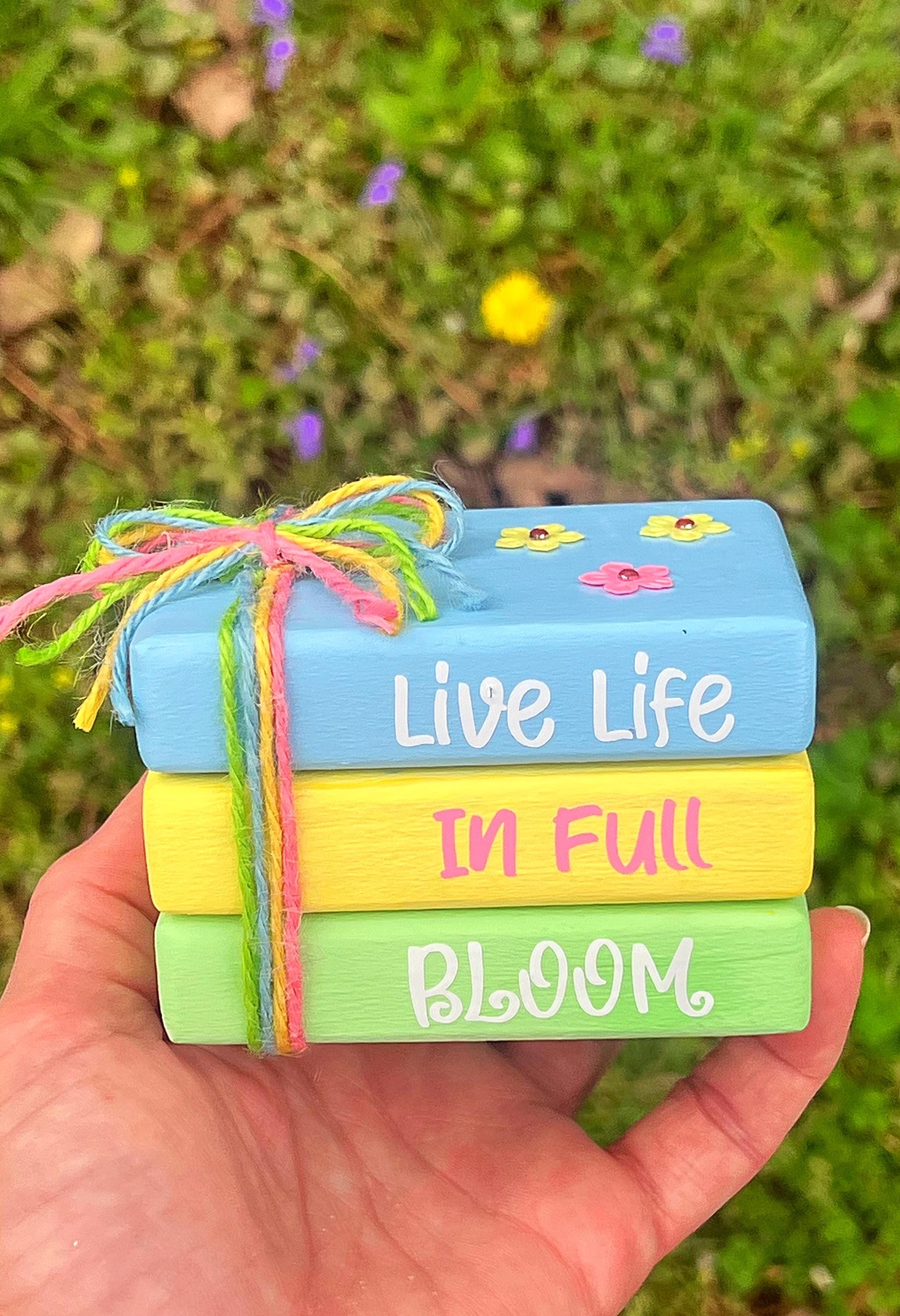 Spring Flowers Mini Wood Bookstack Tier Tray Decor - Etsy