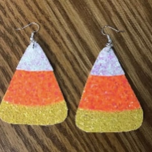 Halloween Candy Corn Glitter Earrings