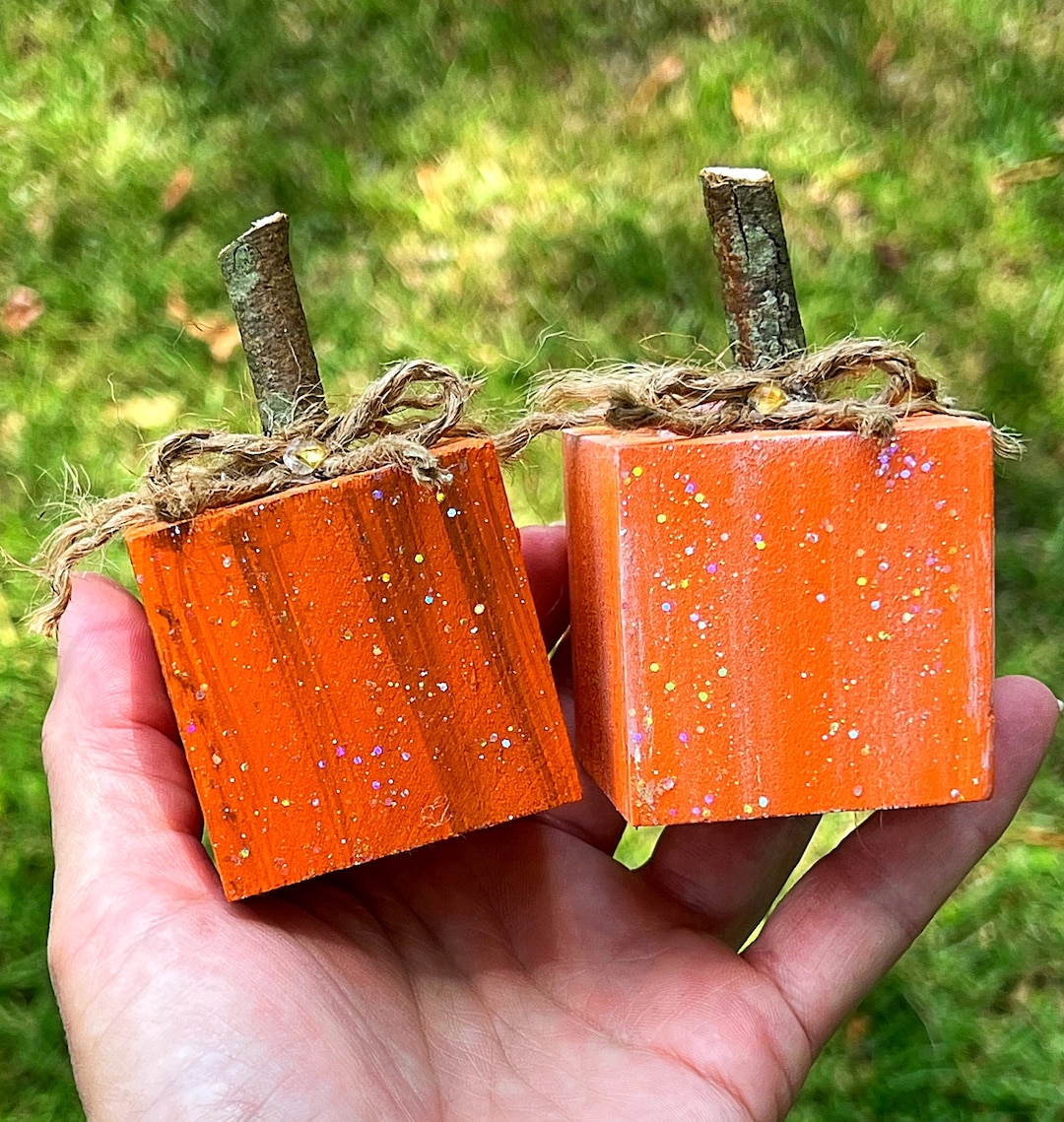 Fall Rustic Farmhouse Glitter Wood Pumpkins Set of 2 Tier Tray Decor - Etsy