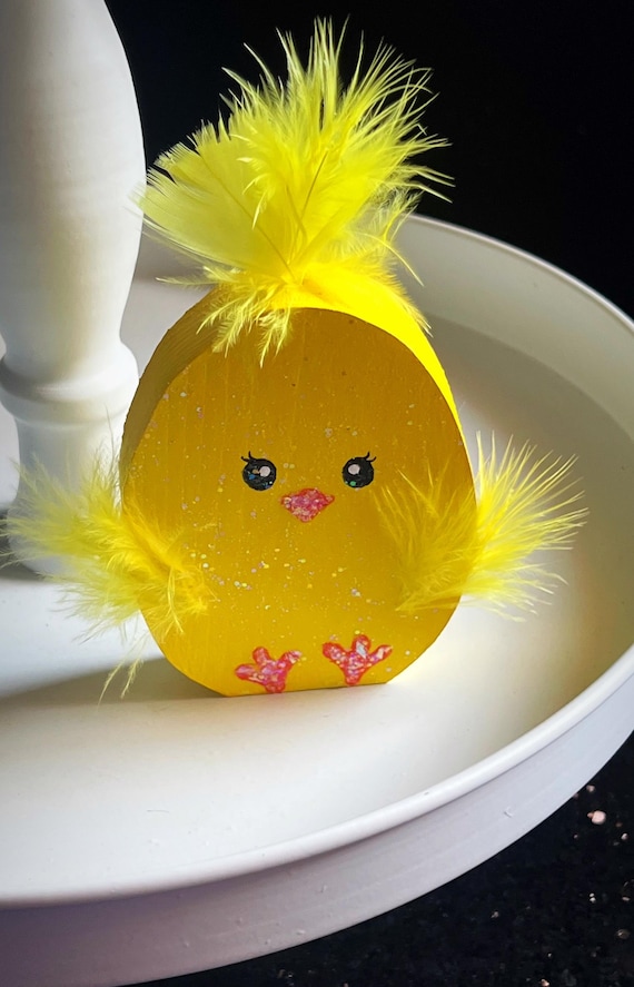 Easter Chick Wood Cutout Tier Tray Decor