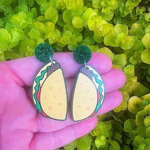 Tacos Cinco De Mayo Acrylic Resin Earrings