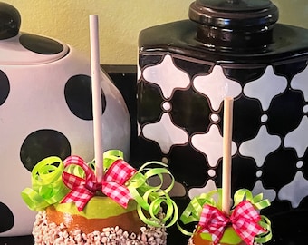 Fake Caramel Apples Lime Tier Tray Decor Choose your size