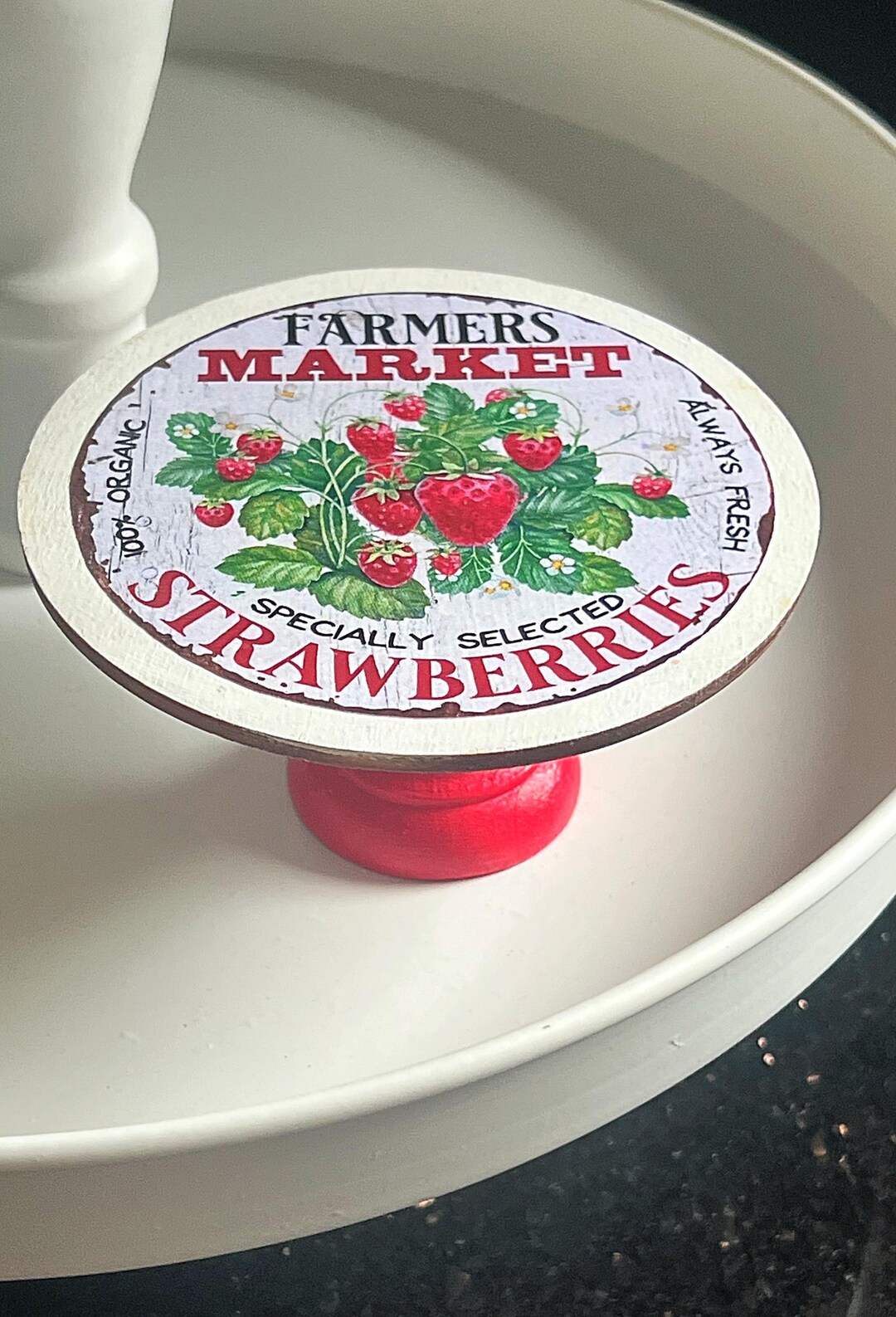 Strawberries Rustic Farmhouse Mini Wood Riser Tier Tray Decor - Etsy