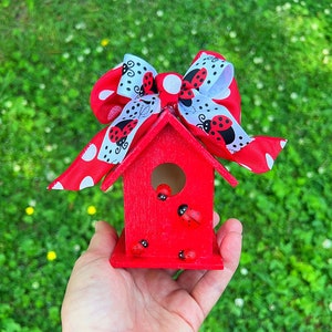 Ladybug Mini Birdhouse for Tier Tray