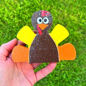 Thanksgiving Turkey Wood Cutout Tier Tray Decor
