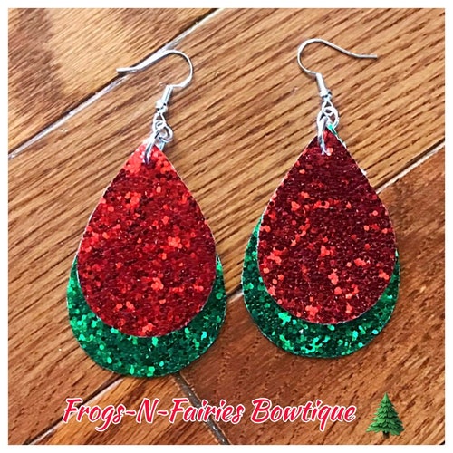 Faux Leather Earrings Christmas Tree Faux Leather Earrings Etsy