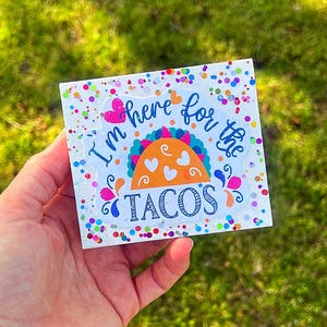 Cinco de Mayo Tacos Mini Glitter Wood Sign para decoración de bandejas escalonadas