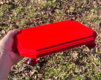 Valentines Day Red Farmhouse Rectangle Wood Tier Tray Riser Stand