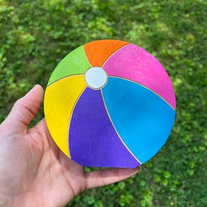 Beach Ball Wood Cutout Summer Tier Tray Decor