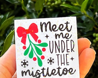 Christmas Mistletoe Xtra Mini Glitter Sign Tiered Tray Decor