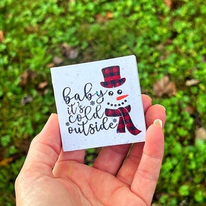 Snowman Baby It’s Cold Xtra Mini Glitter Sign Tiered Tray Decor
