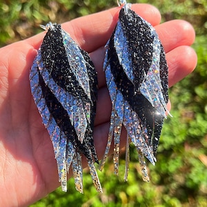 Happy New Year Glitter Fringe Earrings