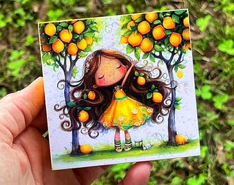 Lemon Girl Mini Glitter Wood Sign Tiered Tray Decor