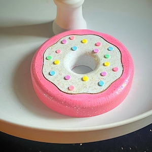 Pastel Faux Doughnut Wood Cutout Tier Tray Decor