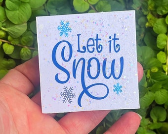 Christmas Let It Snow Xtra Mini Glitter Sign Tiered Tray Decor