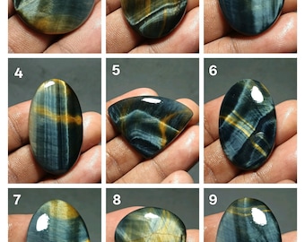 Multi Blue Tiger Eye Cabochon Natural Loose Gemstone for Jewelry  Tigers Eye Cabochons, Healing Stone