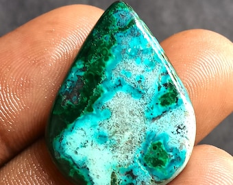 35 quilates. Piezas únicas. Cabujón de crisocola y malaquita A1. Piedra preciosa natural pulida. Cabujón de diseño para la fabricación de colgantes y anillos de alta joyería.
