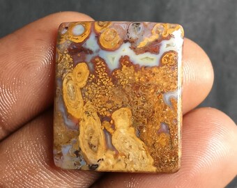 25 quilates de palma natural roja y amarilla, raíz de palma, cabujón de ágata de raíz amarilla, piedra preciosa suelta pulida para joyería artesanal, diseño de cabujón