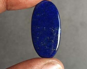 Cabujón liso de lapislázuli natural de 25 quilates, pieza única, gema semipreciosa para joyería, con reverso pulido.