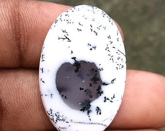 Cabujón de ópalo dendrítico de primera calidad de 26 quilates, ágata en venta, engaste de piedras preciosas semipreciosas sueltas pulidas con parte trasera plana, suministro de joyería de macramé.