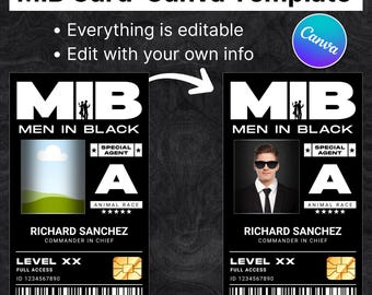 MIBメン・イン・ブラックIDカード、バッジホルダー、メタルクリップ