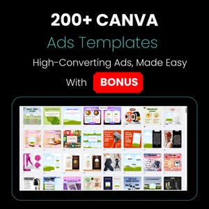 200+ Meta Ad Canva Templates | Facebook, Instagram Ad Creatives | High-Converting Static Ads | E-Commerce Small Business Marketing Templates