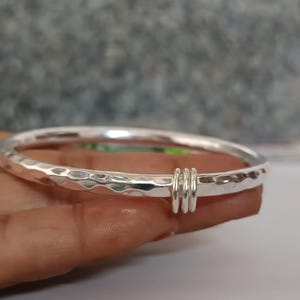 Solid Thick Heavy Silver Bangle, Solid 925 Sterling Silver, Chunky Silver Bangle, Beautiful Silver Bangle, Personalized Gift, Gift for Her