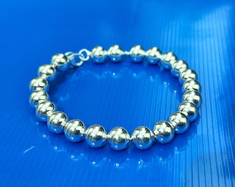 Solid Ball Bracelet Heavy Silver Bangles, 925 Sterling , Chunk Bangle, Beautiful Silver , Personalised, Gift for Her