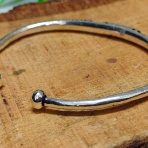 Solid Sterling Silver Bangle Heavy Silver Cuff Bracelet,Handmade Adjustable Bangle,Stackable Silver Jewelry Birthday Gift Bild 6