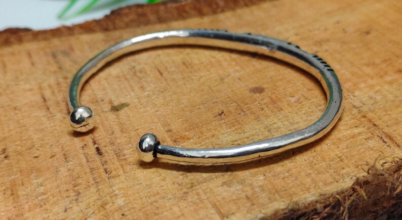 Solid Sterling Silver Bangle Heavy Silver Cuff Bracelet,Handmade Adjustable Bangle,Stackable Silver Jewelry Birthday Gift Bild 6