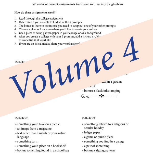 PRINTABLE Vol. 4 Assignments