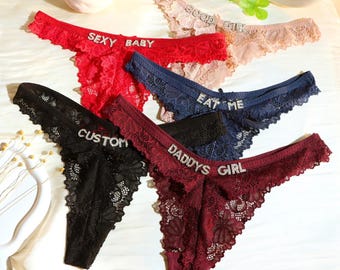 Tanga con nombre personalizado, Tanga con nombre personalizado, Tanga con nombre para ella, novia