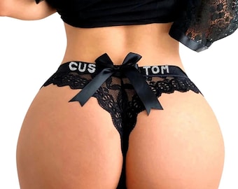 Custom Name Thong, Personalised Name Thong, Name Thong Sexy Custom Underwear Bridal Lingerie Gift | Gifts for Girlfriend