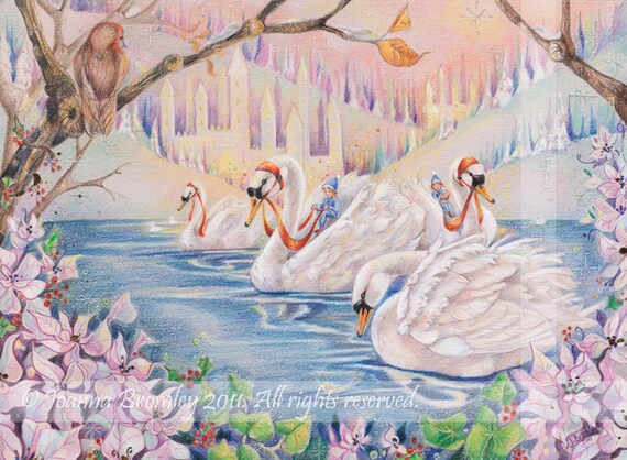 Winter Fairy Land Original Whimsical Winter Christmas Fairy Etsy