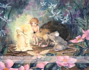 The Last Candle- whimsical childrens fairy fantasy wall art illustration