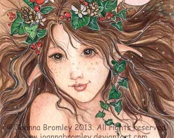 CHeeky Ivy - flower fairy fantasy illustration, 5x7 archival print