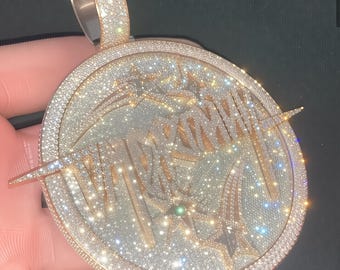 Custom Name Pendant, 925 Sterling Silver, Hip Hop Diamond Jewelry