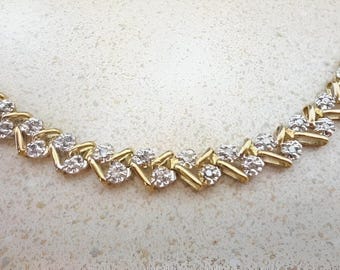 Delicada pulsera de tenis de plata de ley, chapada en oro de 14 quilates, circonita cúbica