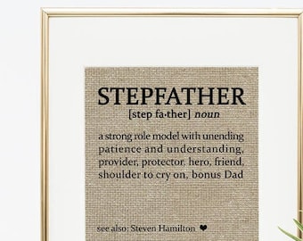 Personalized Stepdad Definition Fabric Print, Father's Day Gift