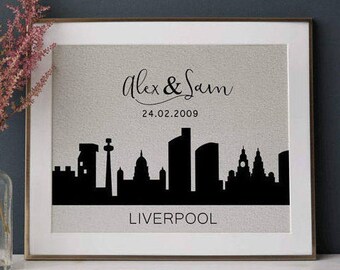 City Skyline Print • Personalized Wedding • Gift for Couples • New Home Gift • Anniversary Gift • Engagement Gift • Housewarming Gift