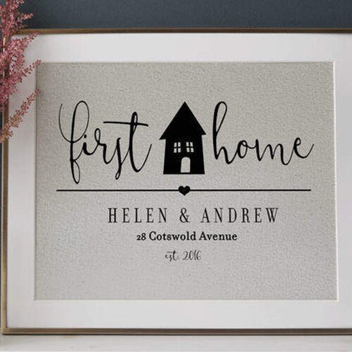 Personalised New First Home Gift Keepsake Plaque Sign House Warming Present ⭐ Personalised New First Home Gift Keepsake Plaque Sign House Warming Present ⭐