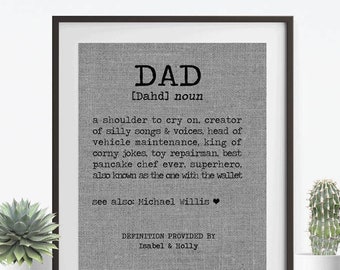 Dad Dictionary Definition, Fathers Day Gift, Step Dad Gift, Personalized Gifts For Dad, New Dad Gift, Gift For Dad, Father In Law Gift