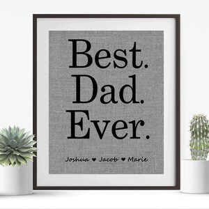 Best Dad Ever • Personalized Gift for Dad • Gift to Dad from Daughter • Dad Birthday Gift • Fathers Day Gift from Son • Custom Fabric Print