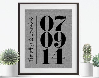 Anniversary Gift • Wedding Gift • Rustic Home Decor • Unique Anniversary Ideas • Couples Gift • Fabric Print • Personalized Wedding Gift