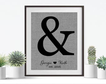 Wedding Gift • Cotton Anniversary • Gift for Newlyweds • Couples Gift • Personalized Wedding Gift • Fabric Print • Wedding Anniversary